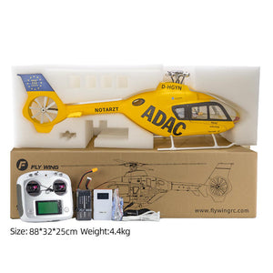Hélicoptère radiocommandé FLYWING EC-135 Classe 470 6CH avec moteur brushless, GPS, maintien d'altitude et échelle.
