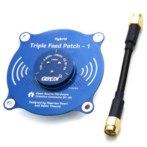 Antenne émettrice-réceptrice GEPRC Triple Feed Patch-1 5,8 GHz SMA mâle/PR-SMA mâle compatible avec Fatshark