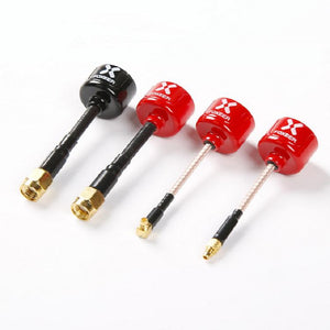 2 antennes Foxeer FPV RHCP 5,8 GHz Lollipop 3 2,5 dBi Omni SMA/RP-SMA pour drone et avion RC - Noir, Rouge