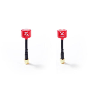 2 antennes Foxeer FPV RHCP 5,8 GHz Lollipop 3 2,5 dBi Omni SMA/RP-SMA pour drone et avion RC - Noir, Rouge