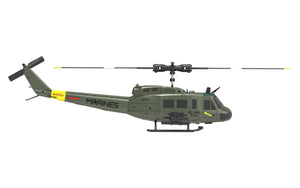 Hélicoptère radiocommandé RC ERA C032 UH-1 2.4G 6CH avec gyroscope 6 axes, échelle 1:48, maintien d'altitude, positionnement par flux optique, TOF (temps de vol), sans barre de stabilisation, prêt à voler.