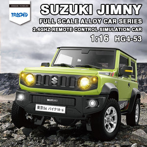 Voiture radiocommandée HG HG4-53 TRASPED 1/16 2.4G 3WD pour SUZUKI JIMNY, crawler tout-terrain avec lumières LED et sons simulés, prête à rouler (RTR), modèle réduit entièrement proportionnel.