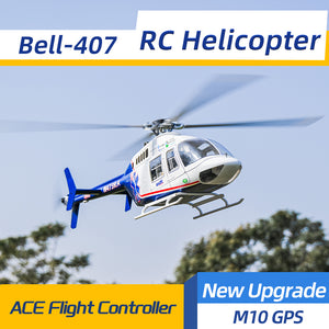 Hélicoptère RC FLYWING Bell-407 - Rotor à 4 pales, stationnement GPS, retour à une touche, vol de plus de 20 min, RTF prêt à voler