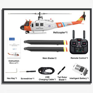 YUXIANG F07S UH-1 Huey 6CH GPS 6G Flybarless RC Helicopter – Realistic Scale Model with Intelligent Flight System