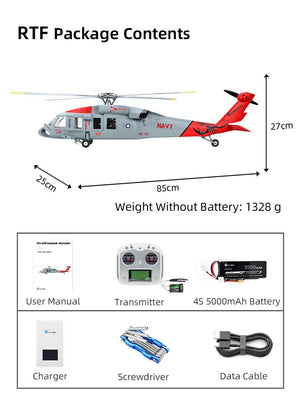 [PreOrder] FLYWING MH-60T Jayhawk 1:14 Scale US Coast Guard RC Helicopter - 4-Blade GPS Hover, One-Key Return, 20+ Min Flight, RTF Ready to Fly