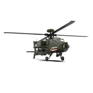 Hélicoptère radiocommandé YXZNRC F11 AH-64D Apache 2,4 GHz 6 canaux, gyroscope 6 axes, double moteur brushless, échelle 1:32, sans barre de stabilisation, compatible avec le protocole Futaba S-FHSS.