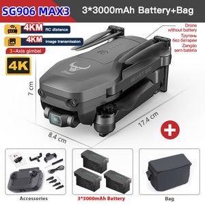 Drone quadricoptère RC RTF ZLL SG906 MAX3 BEAST EVO avec répéteur GPS 4 km, caméra 4K EIS, nacelle brushless 3 axes, vision périphérique et évitement d'obstacles. Prêt à voler.