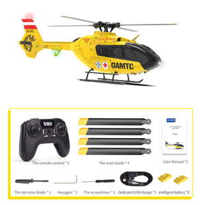 Hélicoptère de simulation sans barre de stabilisation YU XIANG F06 EC135 à six canaux