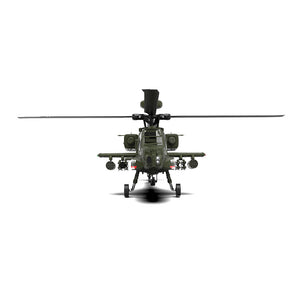 Hélicoptère radiocommandé YXZNRC F11 AH-64D Apache 2,4 GHz 6 canaux, gyroscope 6 axes, double moteur brushless, échelle 1:32, sans barre de stabilisation, compatible avec le protocole Futaba S-FHSS.