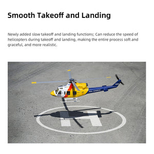Hélicoptère radiocommandé FLYWING Bell-412 Classe 470 6CH à moteur brushless, GPS, maintien d'altitude et échelle à point fixe