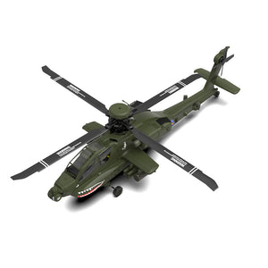 Hélicoptère radiocommandé YXZNRC F11 AH-64D Apache 2,4 GHz 6 canaux, gyroscope 6 axes, double moteur brushless, échelle 1:32, sans barre de stabilisation, compatible avec le protocole Futaba S-FHSS.