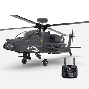YXZNRC F11-S 1:32 AH-64 Apache - Hélicoptère radiocommandé prêt à voler (RTF) - GPS 2,4 GHz 6 canaux avec maintien d'altitude, positionnement par flux optique, caméra FPV 5,8 GHz, double moteur brushless et sans barre de stabilisation
