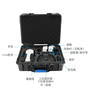 Étui de protection antidéflagrant, étanche et résistant aux chocs, à coque rigide et noire, pour la série EVO Lite d'Autel Robotics.