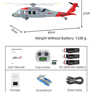 [PreOrder] FLYWING MH-60T Jayhawk 1:14 Scale US Coast Guard RC Helicopter - 4-Blade GPS Hover, One-Key Return, 20+ Min Flight, RTF Ready to Fly