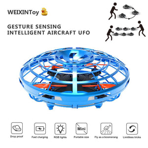 Drone jouet OVNI, commande gestuelle par induction infrarouge, chargement USB 