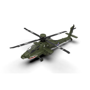 Hélicoptère radiocommandé YXZNRC F11 AH-64D Apache 2,4 GHz 6 canaux, gyroscope 6 axes, double moteur brushless, échelle 1:32, sans barre de stabilisation, compatible avec le protocole Futaba S-FHSS.