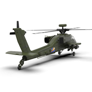 Hélicoptère radiocommandé YXZNRC F11 AH-64D Apache 2,4 GHz 6 canaux, gyroscope 6 axes, double moteur brushless, échelle 1:32, sans barre de stabilisation, compatible avec le protocole Futaba S-FHSS.