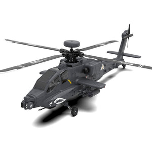 YXZNRC F11-S 1:32 AH-64 Apache - Hélicoptère radiocommandé prêt à voler (RTF) - GPS 2,4 GHz 6 canaux avec maintien d'altitude, positionnement par flux optique, caméra FPV 5,8 GHz, double moteur brushless et sans barre de stabilisation
