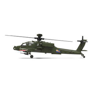 Hélicoptère radiocommandé YXZNRC F11 AH-64D Apache 2,4 GHz 6 canaux, gyroscope 6 axes, double moteur brushless, échelle 1:32, sans barre de stabilisation, compatible avec le protocole Futaba S-FHSS.