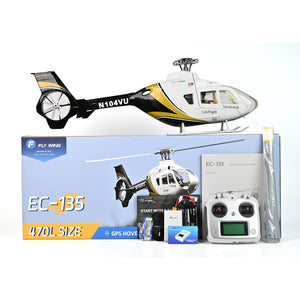 FLY WING EC-135 470 Class Scale RC Helicopter | GPS Hover, ATT Self-Leveling, 3-Speed Control, 18-Min Flight Time (PNP & RTF Versions)