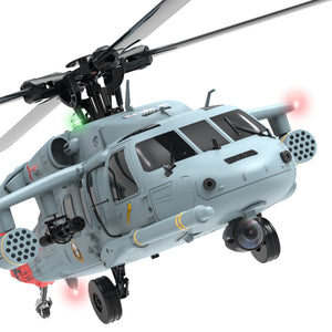 Hélicoptère YXZNRC F09-H SH60 Black Hawk à l'échelle 1/47, 2,4 GHz, 8 canaux, gyroscope 6 axes, GPS, transmission d'images 5,8 GHz