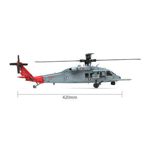 Hélicoptère YXZNRC F09-H SH60 Black Hawk à l'échelle 1/47, 2,4 GHz, 8 canaux, gyroscope 6 axes, GPS, transmission d'images 5,8 GHz