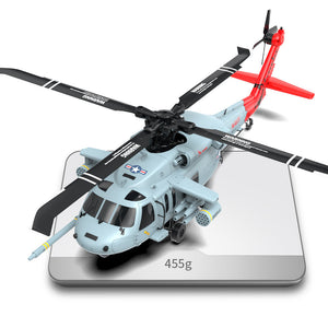 Hélicoptère YXZNRC F09-H SH60 Black Hawk à l'échelle 1/47, 2,4 GHz, 8 canaux, gyroscope 6 axes, GPS, transmission d'images 5,8 GHz
