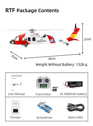 [PreOrder] FLYWING MH-60T Jayhawk 1:14 Scale US Coast Guard RC Helicopter - 4-Blade GPS Hover, One-Key Return, 20+ Min Flight, RTF Ready to Fly