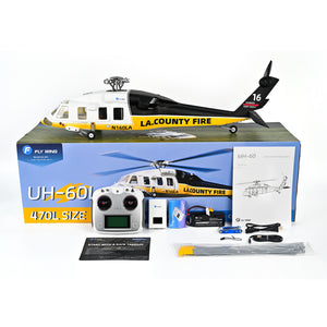 FLYWING  UH-60L Firehawk 470L-Scale RC Helicopter RTF – ACE Flight Controller, GPS Hold, 18-Min Flight Time, Scale Detail