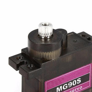 Lot de 6 servos micro RC à engrenages métalliques MG90S 13,4 g pour mini-voitures / mini-bateaux / hélicoptères et avions