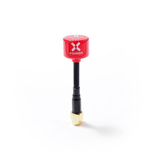 2 antennes Foxeer FPV RHCP 5,8 GHz Lollipop 3 2,5 dBi Omni SMA/RP-SMA pour drone et avion RC - Noir, Rouge
