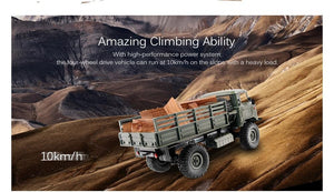 Camion militaire télécommandé WPL B-24 1/16, véhicule tout-terrain 4x4 capable de franchir les obstacles. 