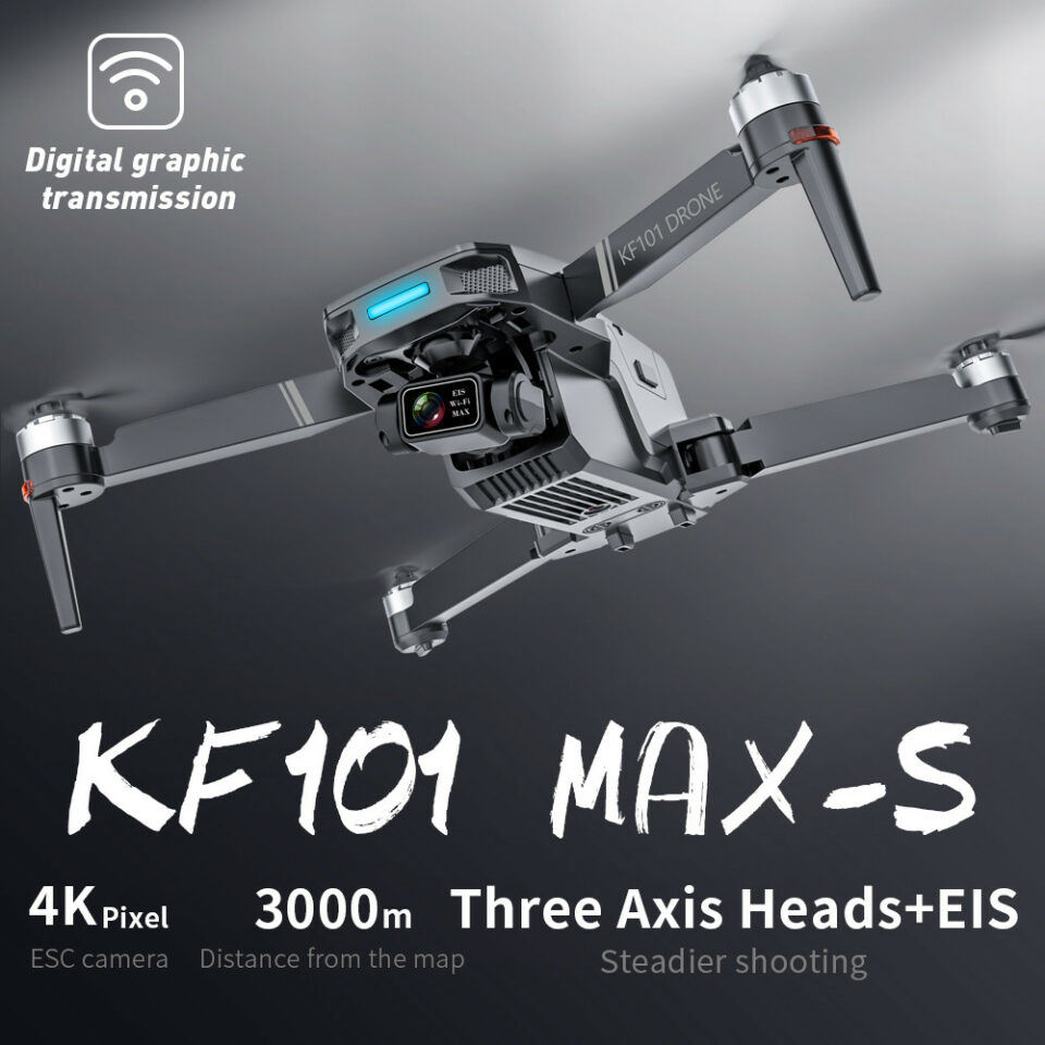 KFPLAN KF101 MAX S GPS 3KM Repeater Digital FPV With Real 4K HD ESC Camera 3 Axis EIS Gimbal